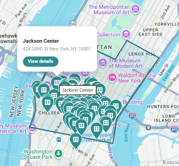 Retail Incident Manager map showing shopping centers, tenant spaces and facilities as map markers.